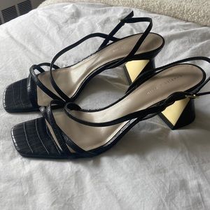 Charles & Keith Croc-Effect Strappy Heeled Sandal size 10